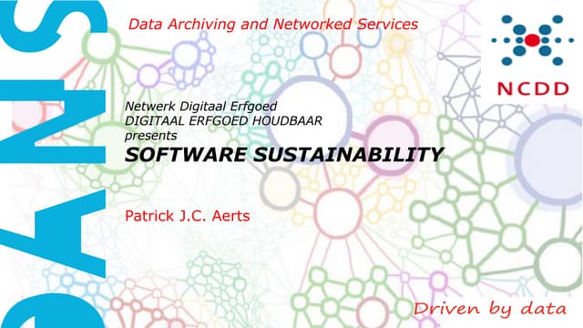 Software sustainability - Patrick Aerts