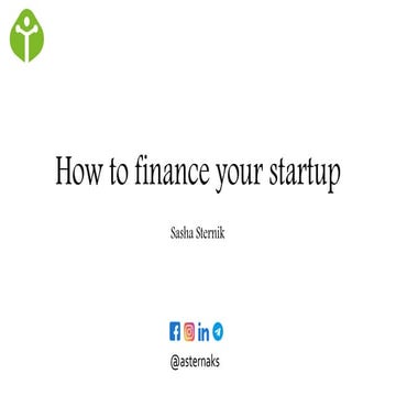 How to finance your startup