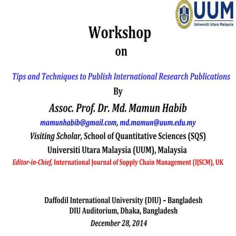 Presentation for workshop   diu - december 28, 2014