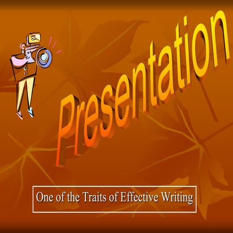 Presentation for writing