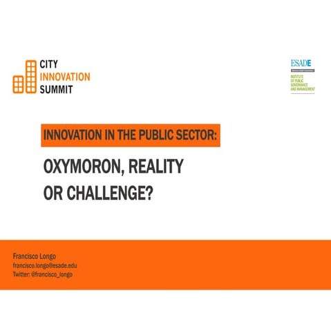 PRESENTATION: Innovation in the Public Sector 