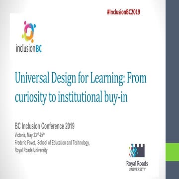 BC Inclusion Presentation.   Frederic Fovet   From curiosity to buy in