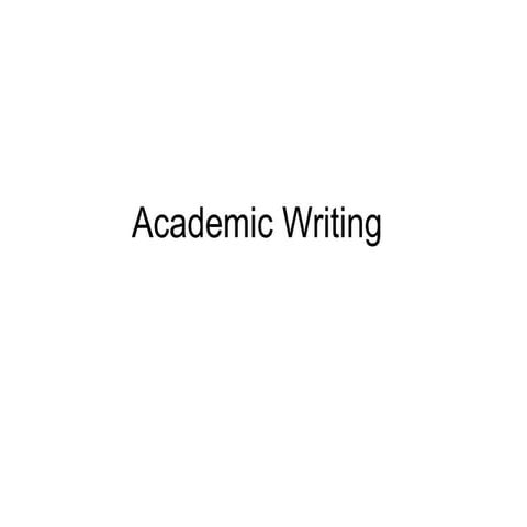 Presentation from Academic Writing