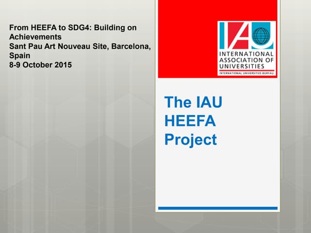 Presentation from HEEFA to SDG4 : the IAU HEEFA project_Isabelle Turmaine