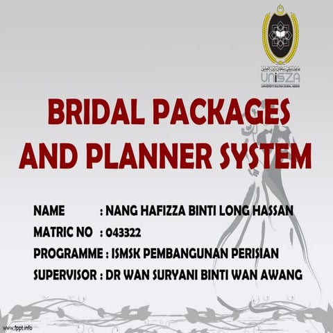 FYP 1 Slide - Bridal Packages and Planner System (BPPS)