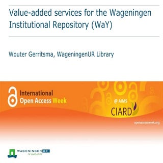 Value-added services for the Wageni...