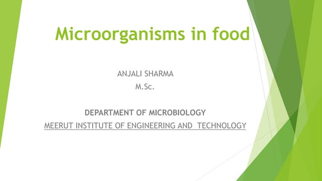 MICROORGANISMS IN FOOD 