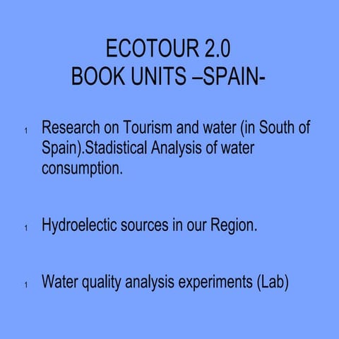 Water research, tourism and water