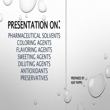 Pharmaceutical Solvents 