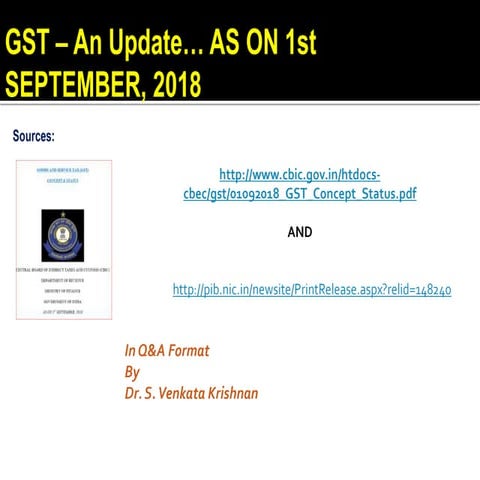 Presentation GST in Q&A format