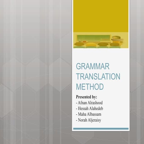 Grammar Translation Method- TEFL