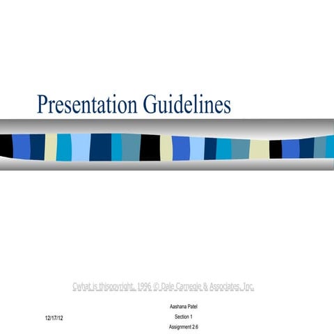 Presentation guidelines