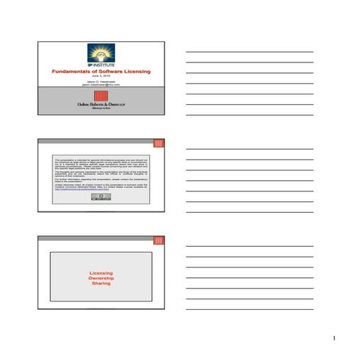 Fundamentals in Software Licensing (J. Haislmaier - IP Institute 2010)