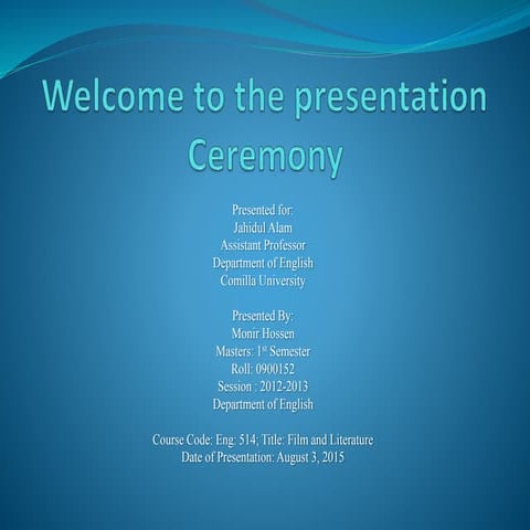 Presentation on Hamlet by William Shakespeare 