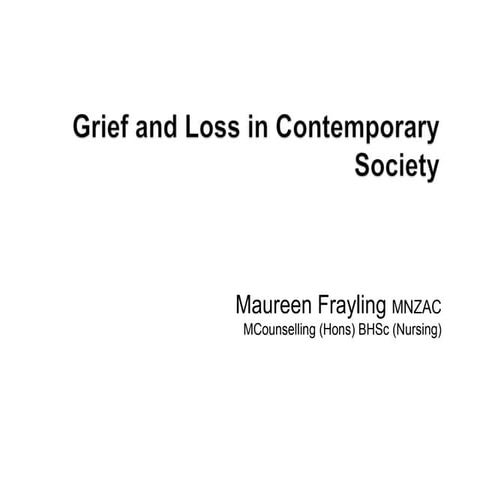 Presentation Handout On Grief And Loss