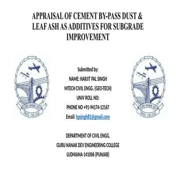 Appraisal of Cement By-Pass Dust and Leaf Ash as Additives for Subgrade ...
