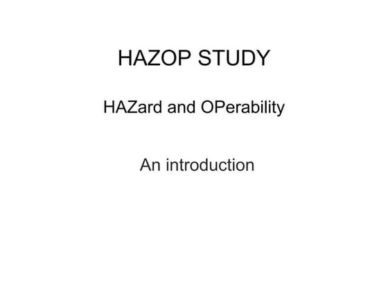 Hazop analysis complete report | PDF