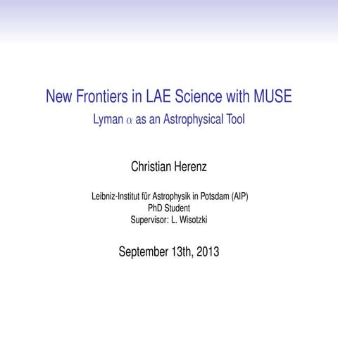 New Frontiers in LAE Science with MUSE