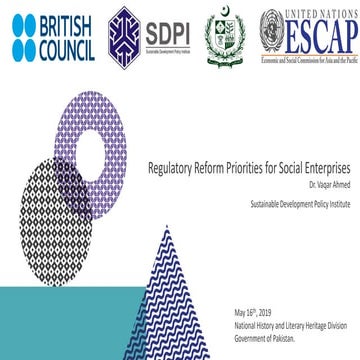 Regulatory Reforms for Social Enterprises 