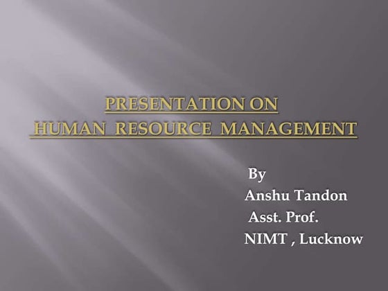 Human resource management ppt | PPT