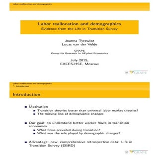 Labor reallocation and demographics