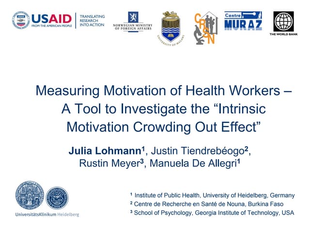 Measuring Motivation of Health Work...