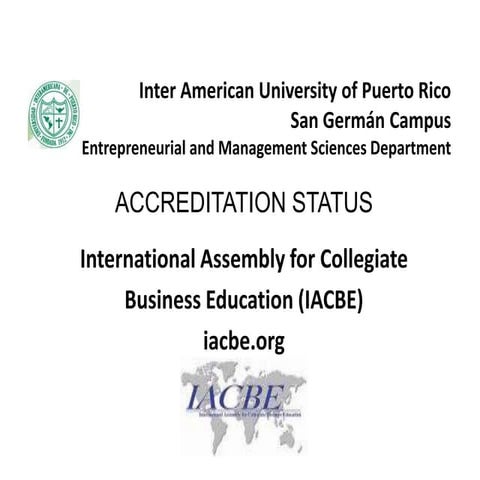 Presentation IACBE Status