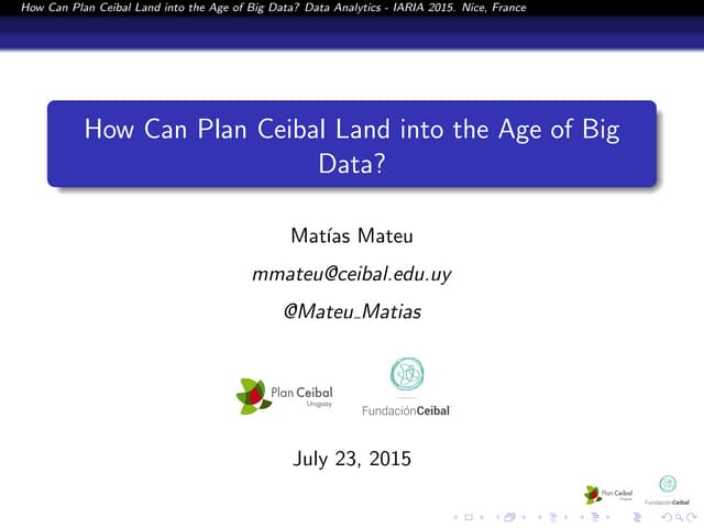 Presentation: How can Plan Ceibal Land into the Age of Big Data?