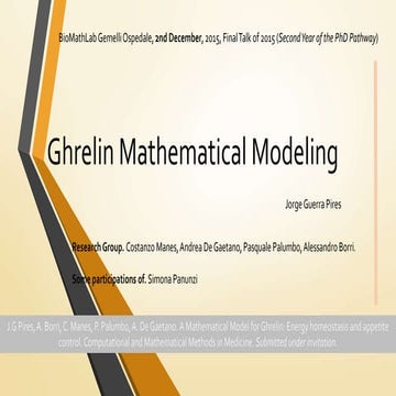 Ghrelin Mathematical model Presentation iasi bio mathlab