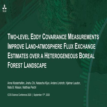 Klosterhalfen, Anne: Two-level Eddy Covariance Measurements Improve Land-atmo...