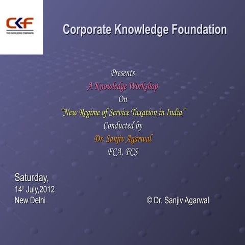 Declared Services (Section 66E of Finance Act, 1994) | PPTX