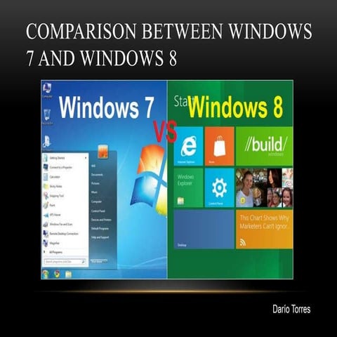 Windows 7 & 8 installation, features and differences pptx | PPTX