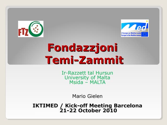 Presentation Iktimed Temi Zammit