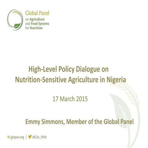 Emmy Simmons Presentation for Nigerian High-Level Dialogue on Nutrition Sensi...