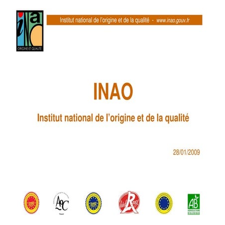 Présentation de l’INAO (french) | PDF