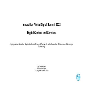 ITU Presentation at IAD DCS Summit 2022