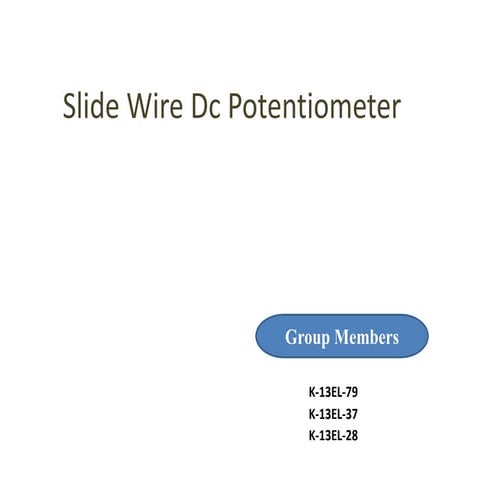 Slide Wire Dc potentiometer