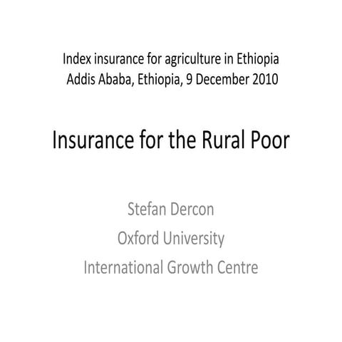 Insurance for the rural poor