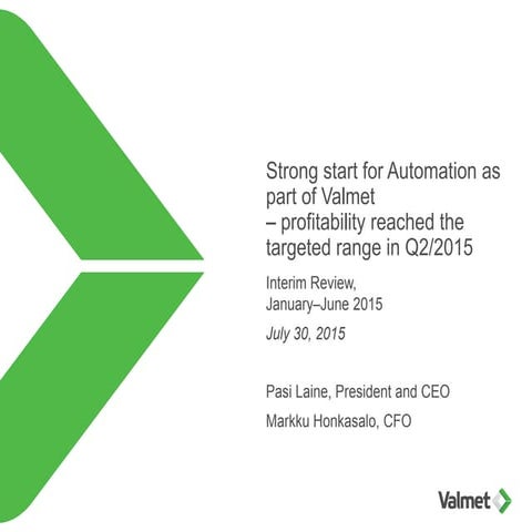 Valmet's Interim Review January-June 2015