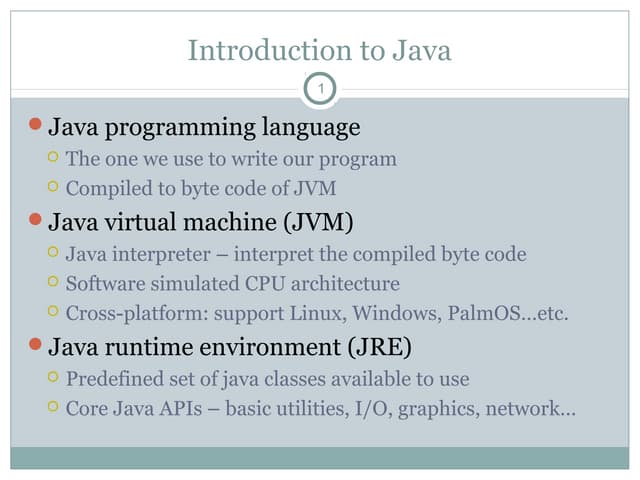 Presentation to java | PPT