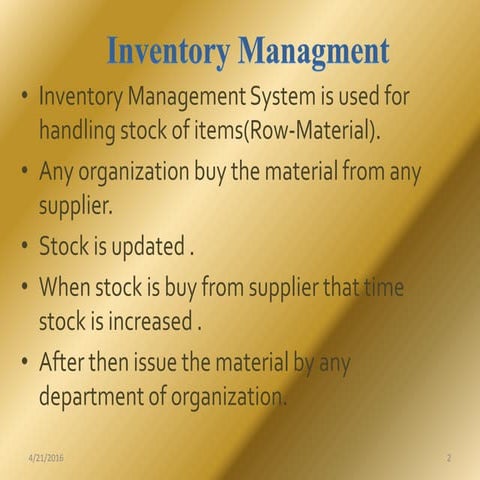 Presentation Inventory Managment System