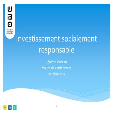 Presentation investissement socialement responsable