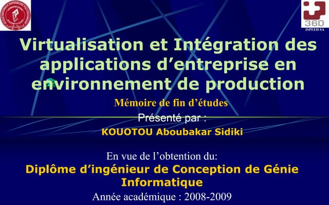 Virtualisation et intégration des a...