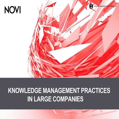 Knowledge Management Practices in Large Companies