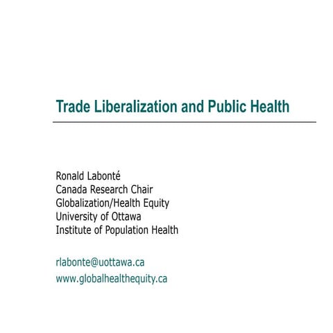 Globalization of Healthcare | PPT
