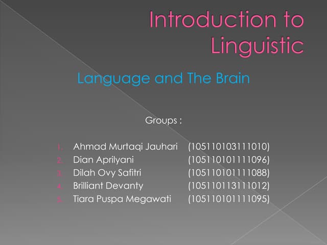 Presentation language and the brain