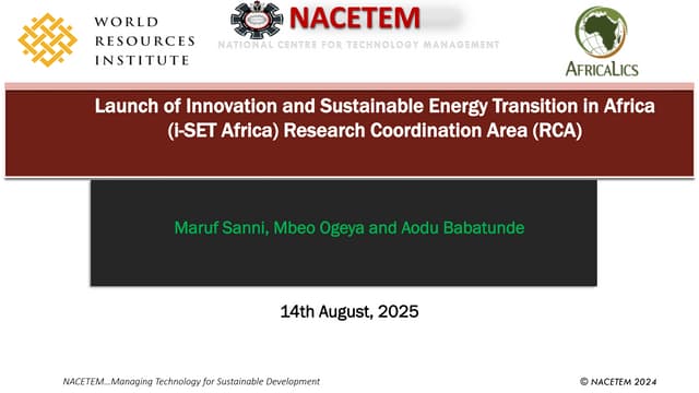 PRESENTATION_Launching of Innovation Sustainable Energy Transition (i-SET).pdf