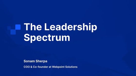 Leadership Spectrum by Sonam Sherpa at GDG Kathmandu March Monthly Meetup