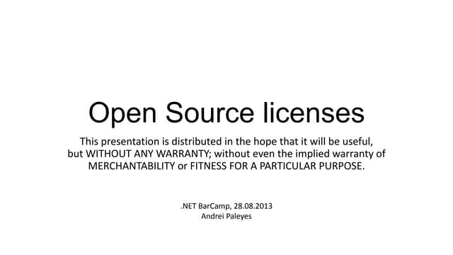 Open Source licenses