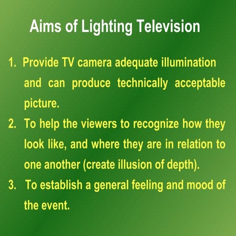 Presentation Lighting For Tv